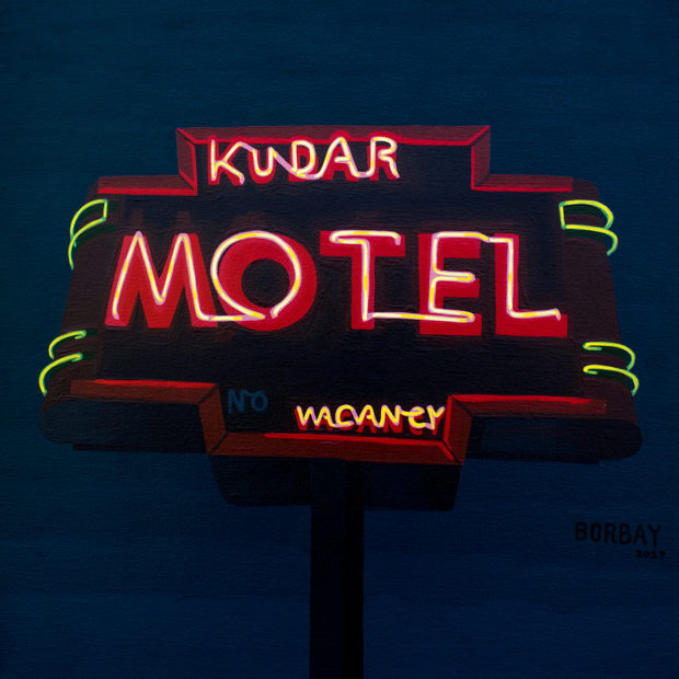 620x620 The Kudar Motel Neon Sign Painted Live - Neon Sign Painting