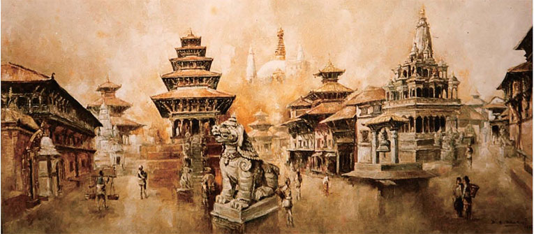 765x335 Chinar Shade Th Art Of Dil Bahadur Chitrakaar From Nepal - Nepali Painting