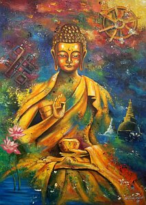 213x300 Lord Buddha Painting By Sherman Nepali - Nepali Painting