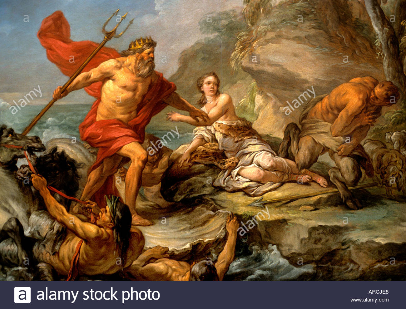 1300x990 Neptune And Amymone, 1757, Carle Vanloo (1705 1765) Italy Italian - Neptune God Painting