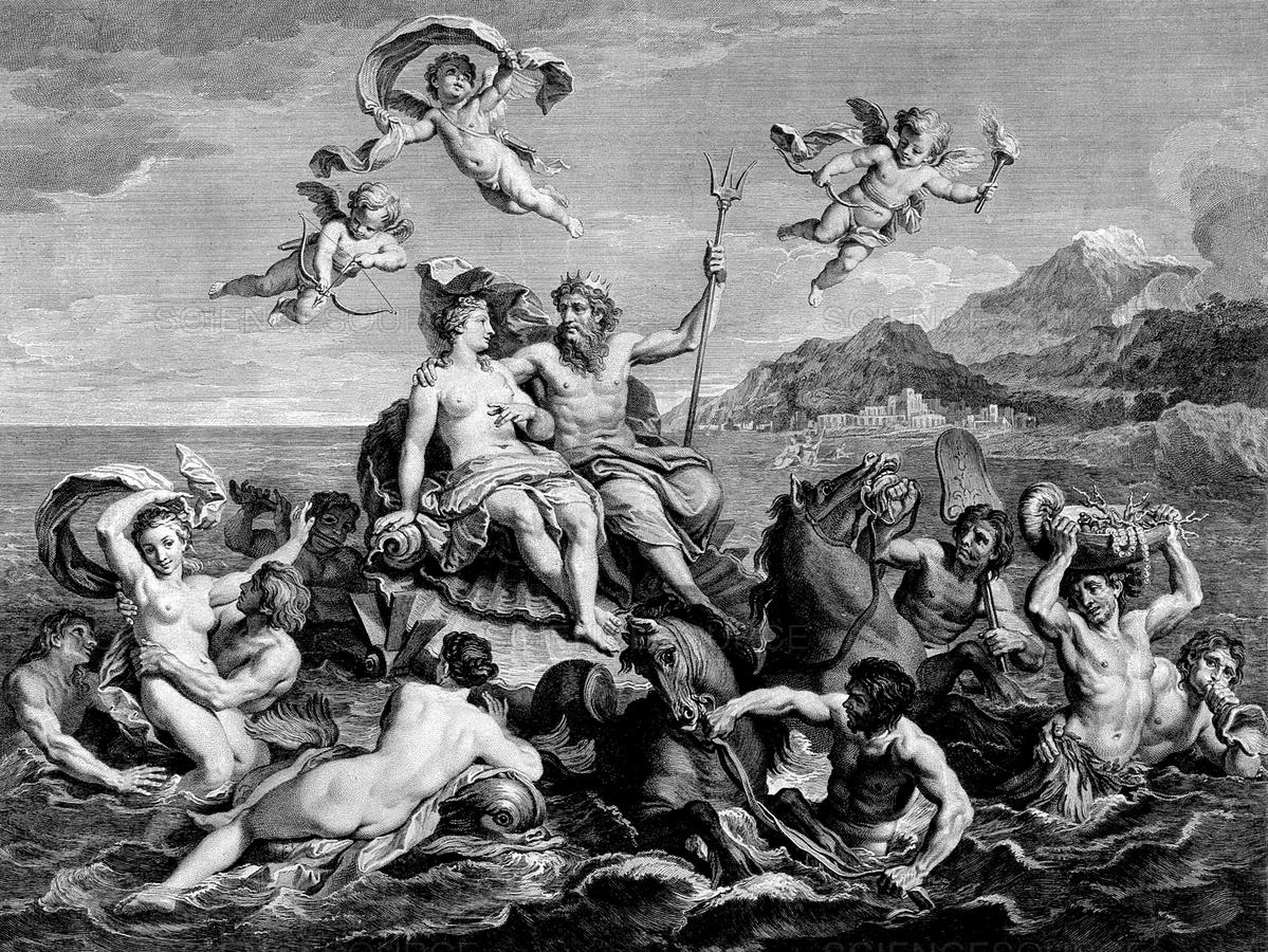 1199x900 Science Source - Neptune God Painting