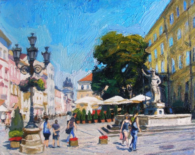 770x615 Saatchi Art Neptune Painting By Olena Kamenetska Ostapchuk - Neptune Painting