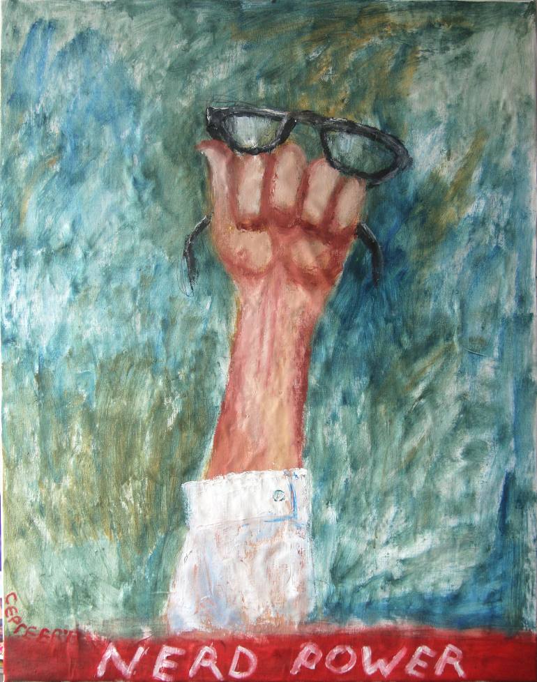 770x978 Saatchi Art Nerd Power Painting By Aleksey Sergeev - Nerd Painting