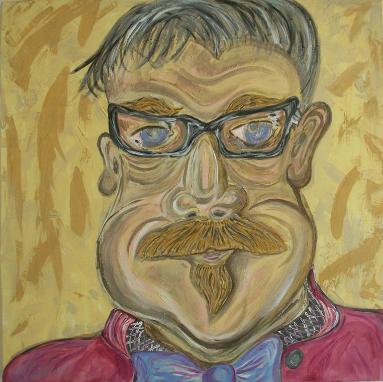 770x767 Saatchi Art Portrait Of A Nerd Painting By David Galan - Nerd Painting
