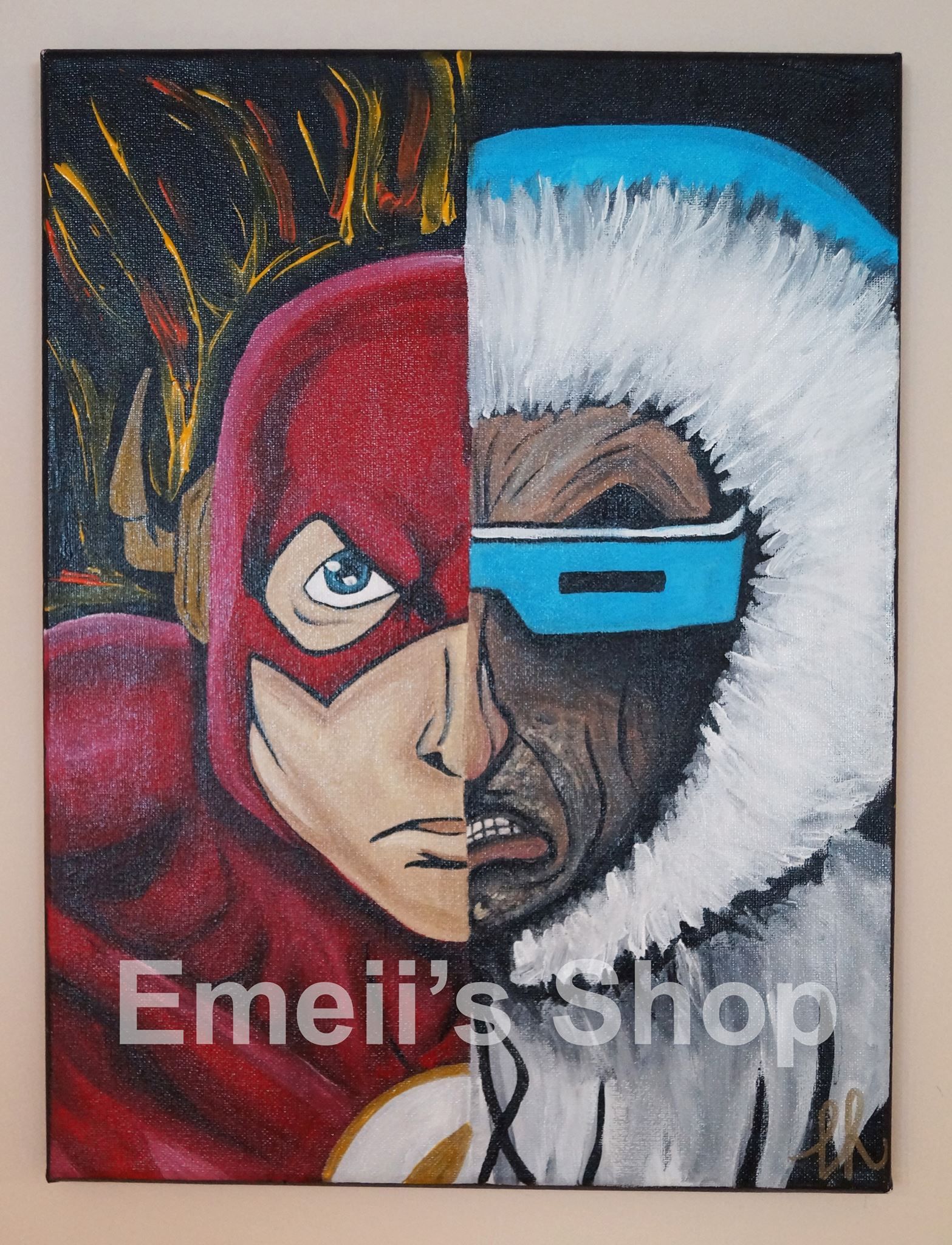 1567x2048 The Flash And Capitain Cold, Dc Comics, Geek Art, Nerd Painting - Nerd Painting