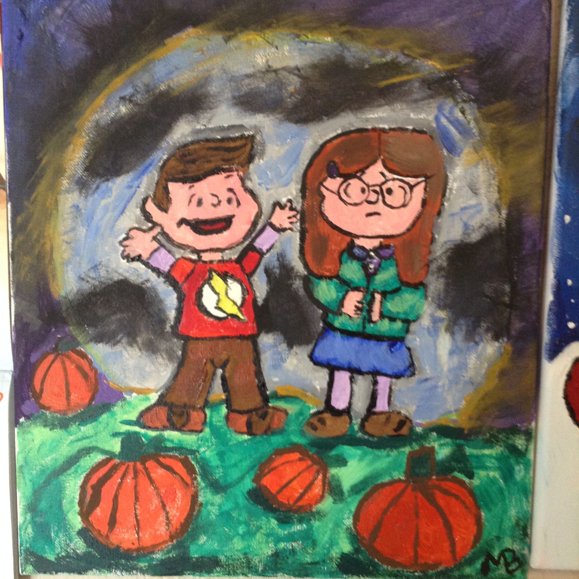 1936x1936 Peanuts Inspired Shamy From The Big Bang Theory Painting. Acrylic - Nerdy Painting