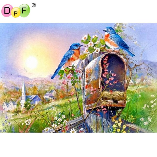 640x640 New 3d Diy Diamond Painting Cross Stitch Bird's Nest Mosaic Square - Nest Painting