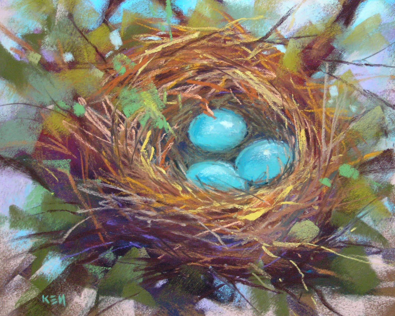 1600x1280 Painting My World Technique For Painting A Bird Nest In Pastel - Nest Painting