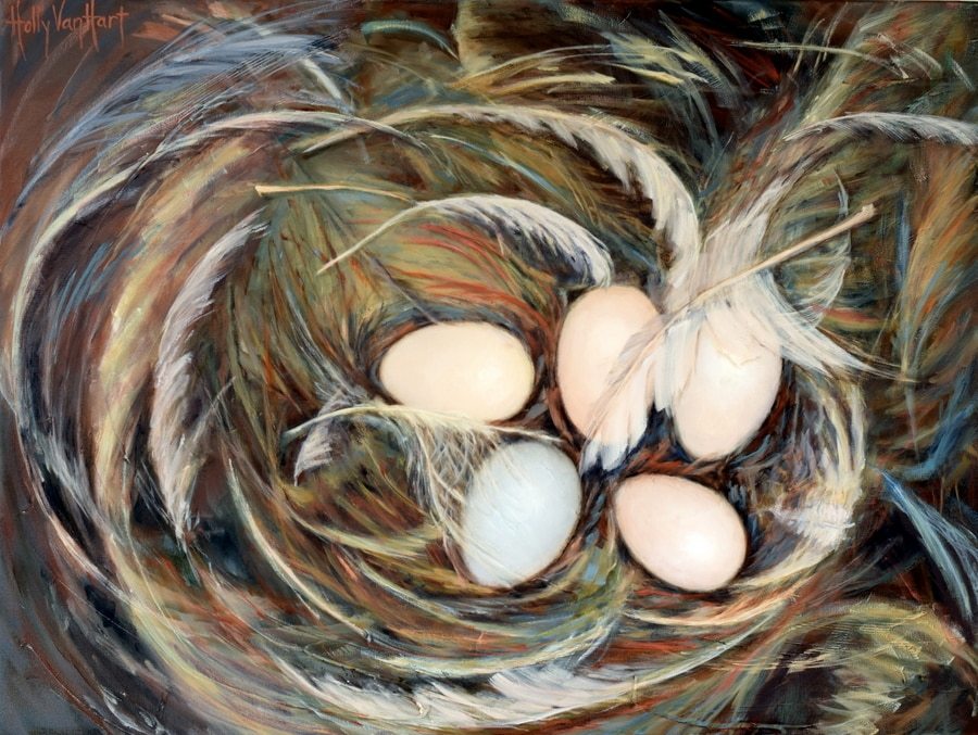 900x677 What Bird Nest Was This Painting Inspired By Holly Van Hart - Nest Painting