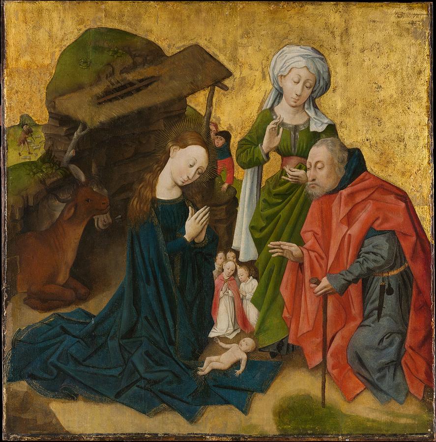 887x900 The Nativity Painting By South Netherlandish Painter - Netherlandish Painting