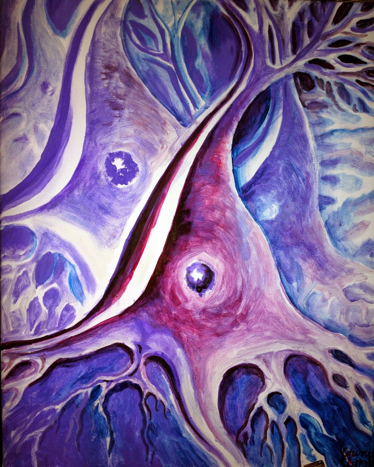 1281x1600 Pyramidal Neuron Painting Paintings - Neuron Painting