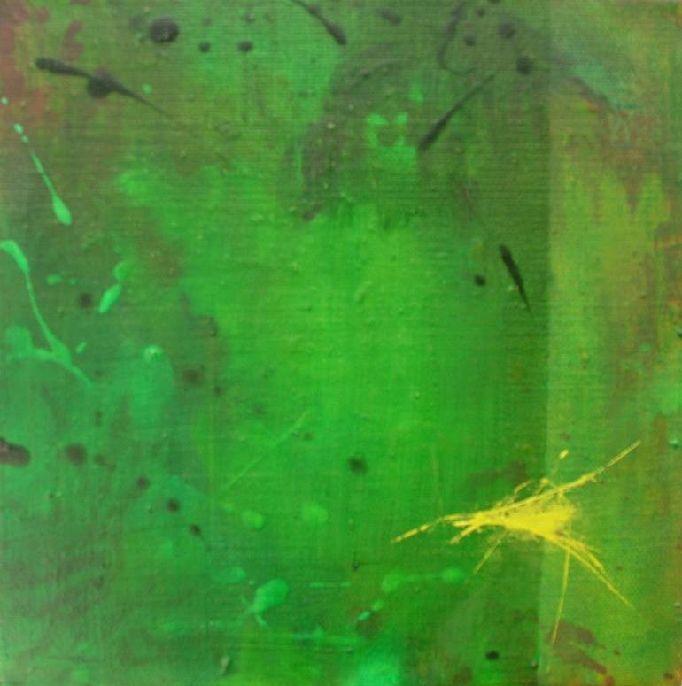 770x775 Saatchi Art Little Green Neuron Painting By Pam Winbolt - Neuron Painting
