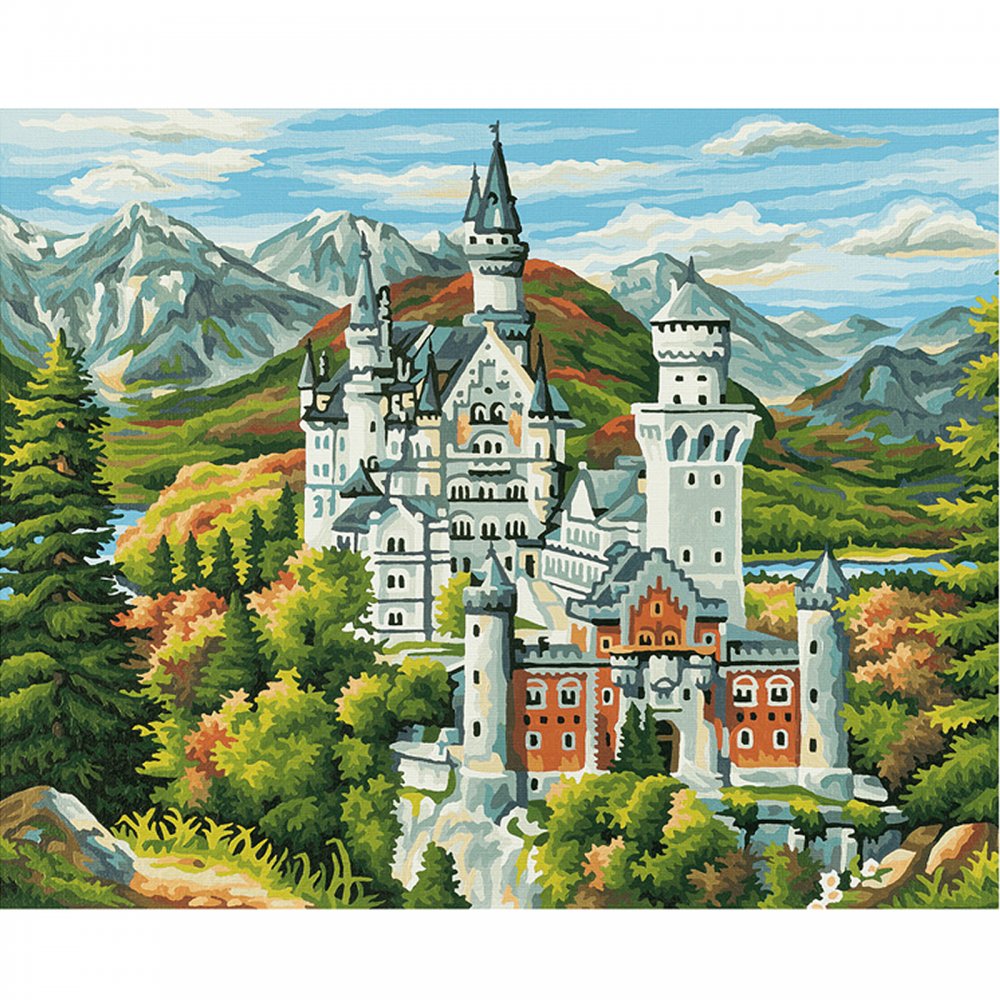 1000x1000 Premium Painting By Numbers - Neuschwanstein Castle Painting