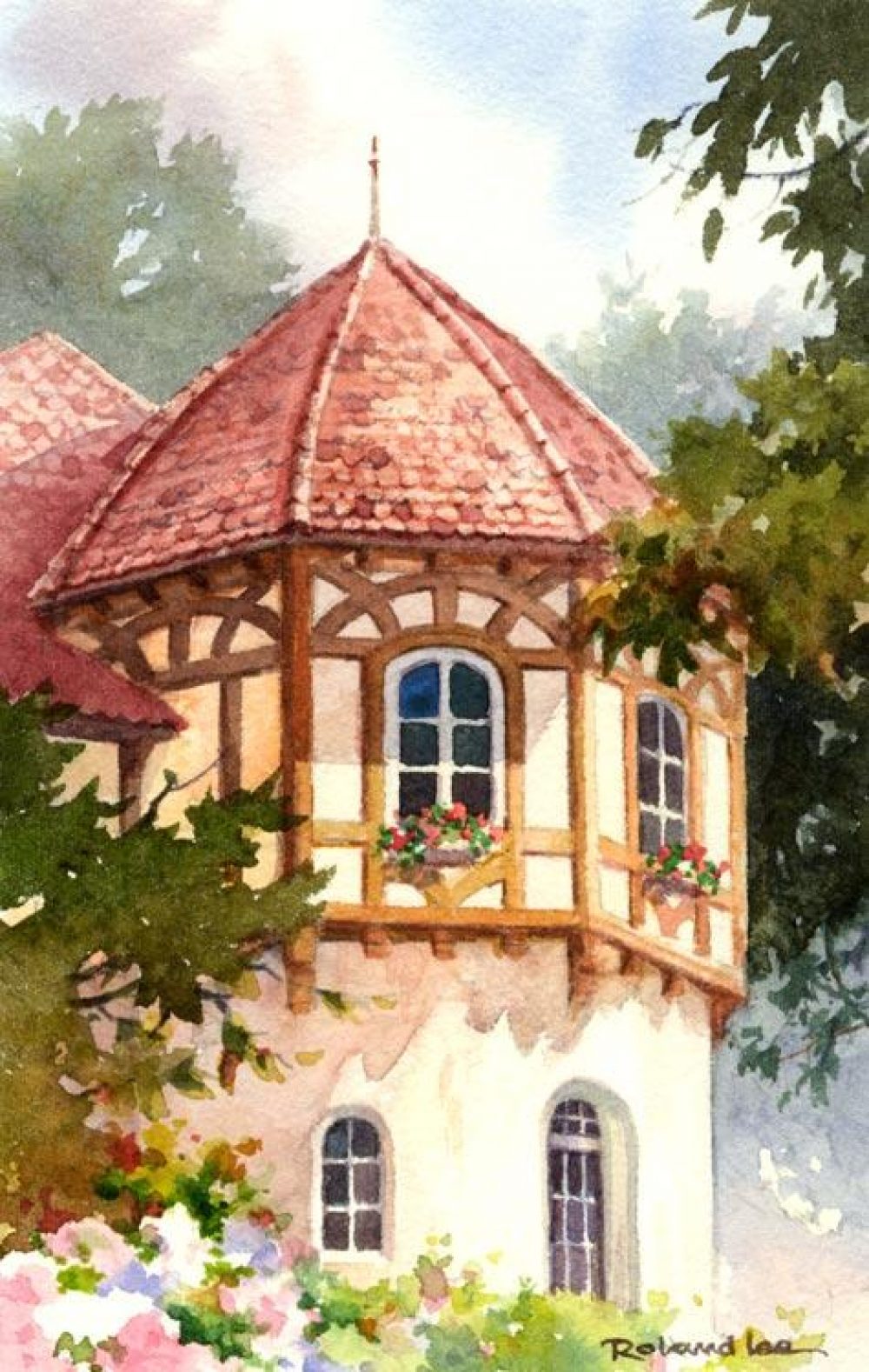 1000x1578 Turrret Near Neuschwanstein Castle Germany Roland Lee - Neuschwanstein Castle Painting