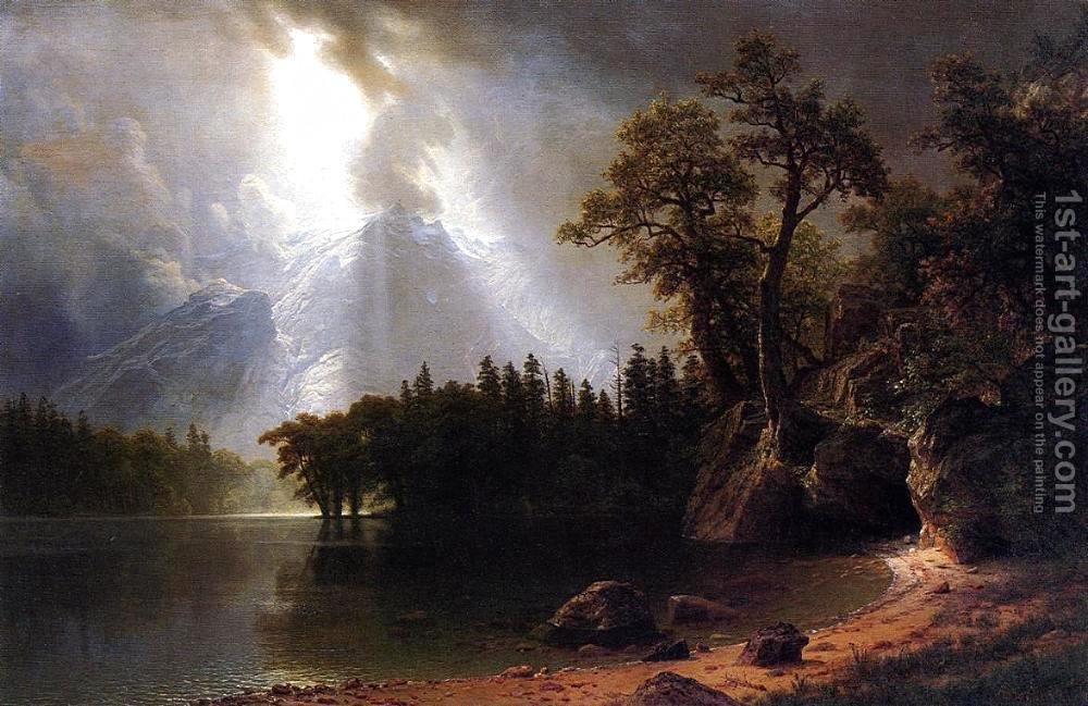 1000x649 Passing Storm Over The Sierra Nevada Albert Bierstadt Reproduction - Nevada Painting