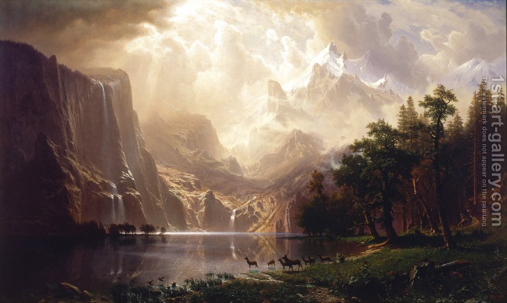 1000x597 Among The Sierra Nevada Mountains California Albert Bierstadt - Nevada Painting