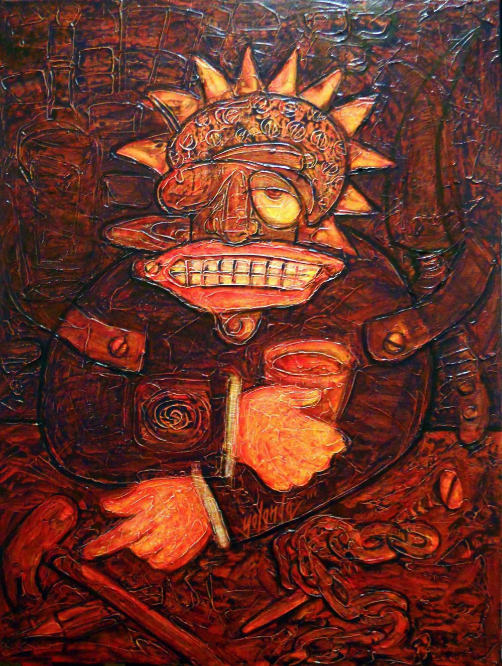 1000x1326 New Age Taverna Patron By Artist Yolanda Desousa. Acrylic Paintings - New Age Painting