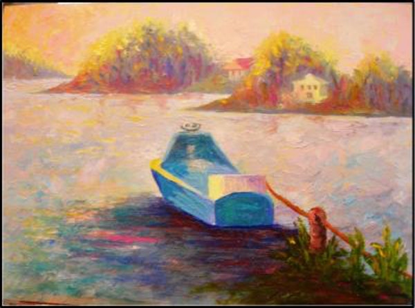 600x446 Old Boat, New Day, A Painting A Day By Artist Maryanne Jacobsen - New Day Painting