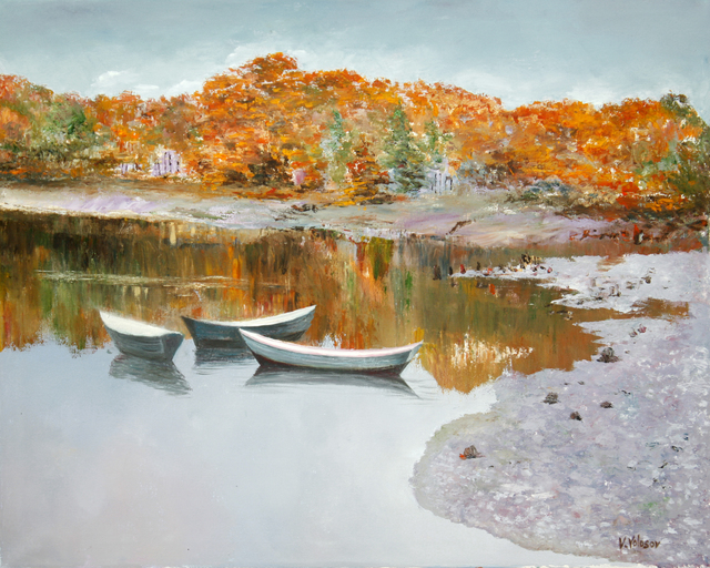 640x512 Vladimir Volosov Artwork Golden Autumn In New England Original - New England Landscape Painting