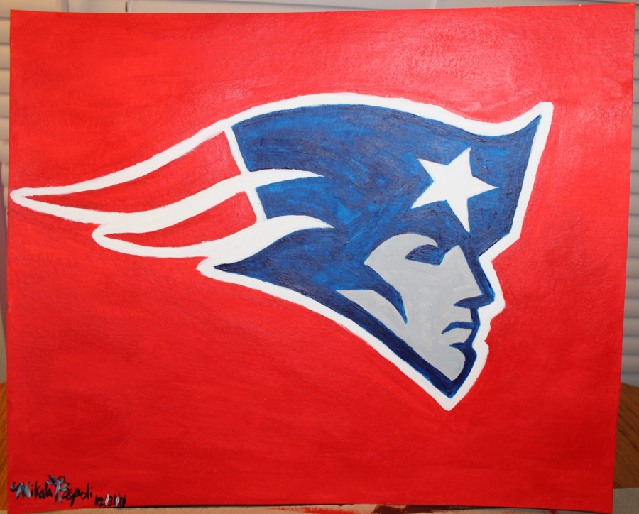 900x724 New England Patriots Logo Painting By Miahii - New England Patriots Painting