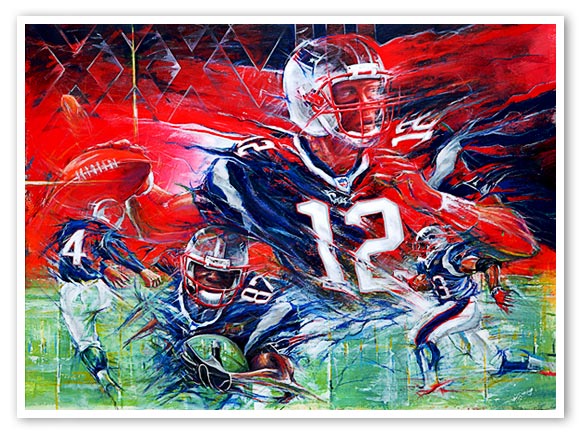 580x435 Sport Art Week 7 Amazing Sports Painting By Roey Koren Anjas - New England Patriots Painting