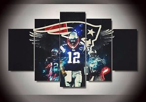 300x210 Tom Brady 12 New England Patriots 5 Pcs Painting Canvas Wall Art - New England Patriots Painting
