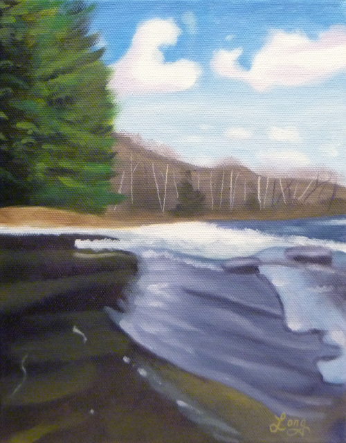 500x640 New Hampshire Rapids Original Painting - New Hampshire Painting