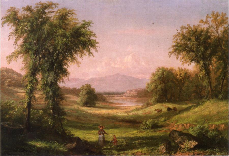 901x615 A New Hampshire Landscape With Elma Mary Gove In The Foreground - New Hampshire Painting