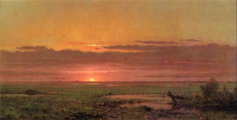 800x406 Martin Johnson Heade Sunset Marshland, New Jersey Painting - New Jersey Painting