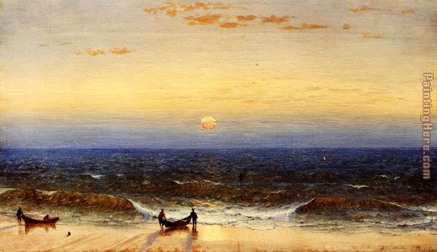 900x519 Sanford Robinson Gifford Sunrise, Long Branch, New Jersey Painting - New Jersey Painting