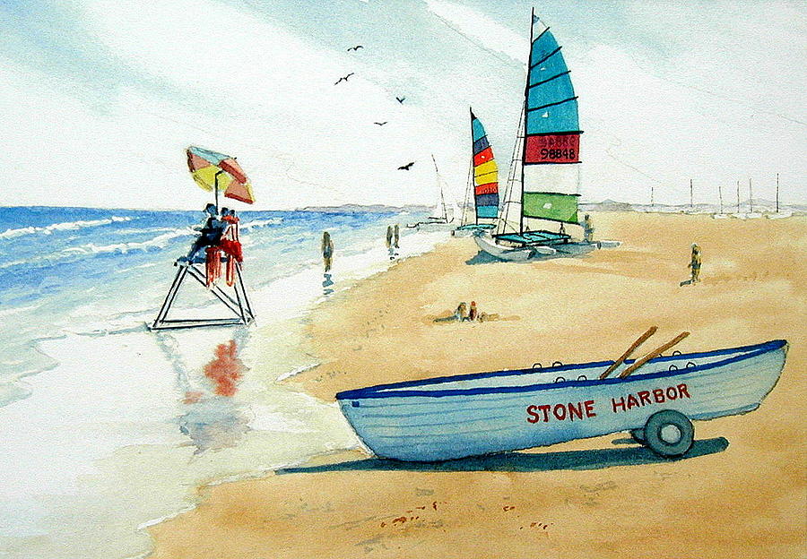 900x624 Stone Harbor New Jersey Painting By William Gardner - New Jersey Painting
