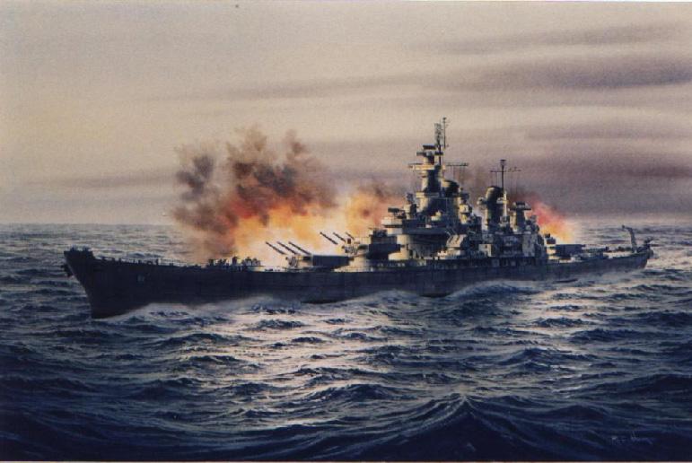 771x516 Watercolor Painting Of The Uss New Jersey By Richard Moore - New Jersey Painting