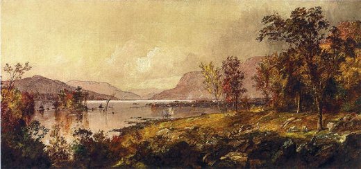 520x244 Jasper Francis Cropsey Greenwood Lake New Jersey In September - New Jersey Painting