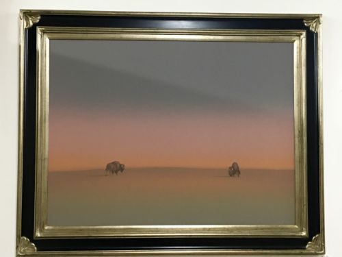 500x375 Famous New Mexico Artist Painting Of Two Buffalo Dealer - New Mexico Artists Painting