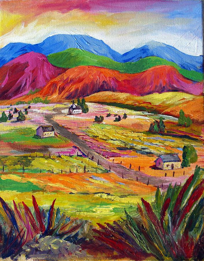 705x900 New Mexico Countryside Painting By Judy Hopkins - New Mexico Painting