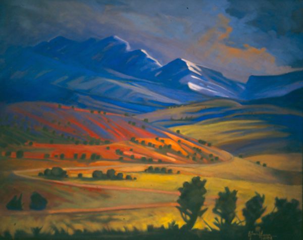 600x475 Art West Original Oil Painting Into Colorado From New Mexico - New Mexico Painting