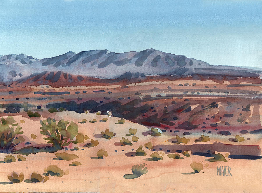 900x662 Desert In New Mexico Painting By Donald Maier - New Mexico Painting