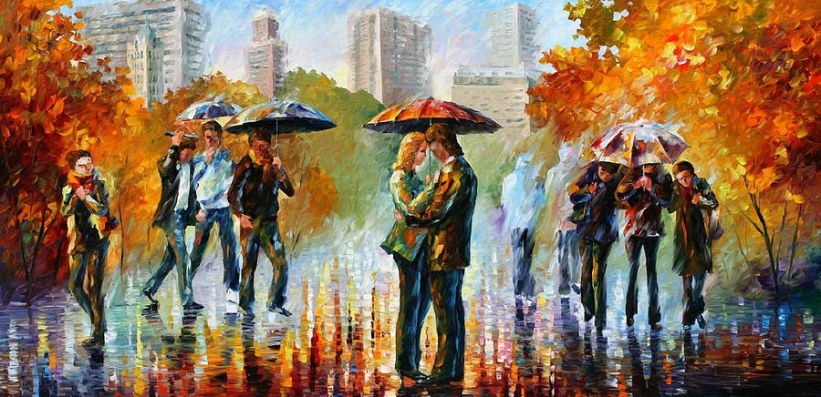 900x436 Kiss In New York - New Oil Painting