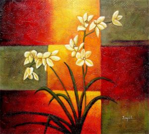 300x270 China New Design Daffodil Abstract Oil Painting On Canvas (Lh - New Oil Painting