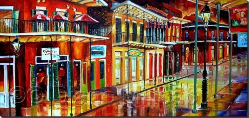500x237 New Orleans Art By Diane Millsap - New Orleans Bourbon Street Painting