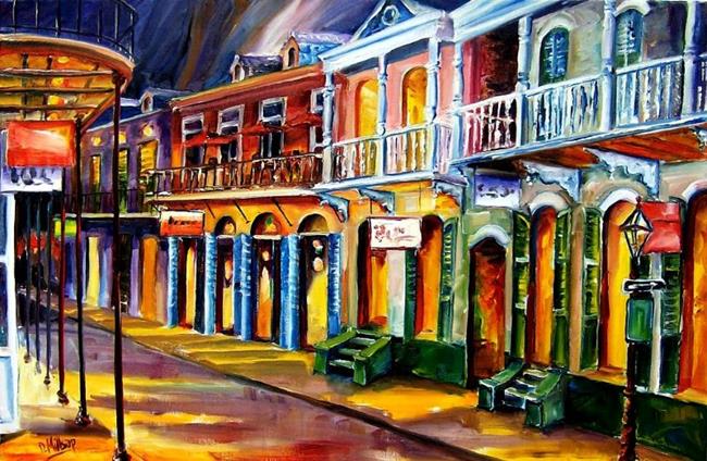 650x424 Old Bourbon Street Charm - New Orleans Bourbon Street Painting