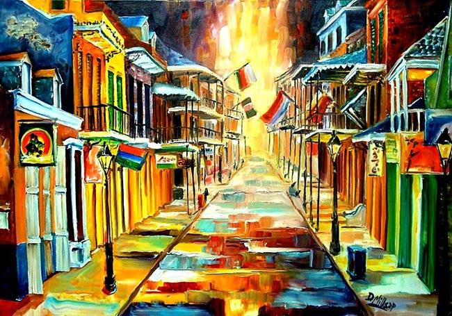 650x455 The Lights On Bourbon Street - New Orleans Bourbon Street Painting