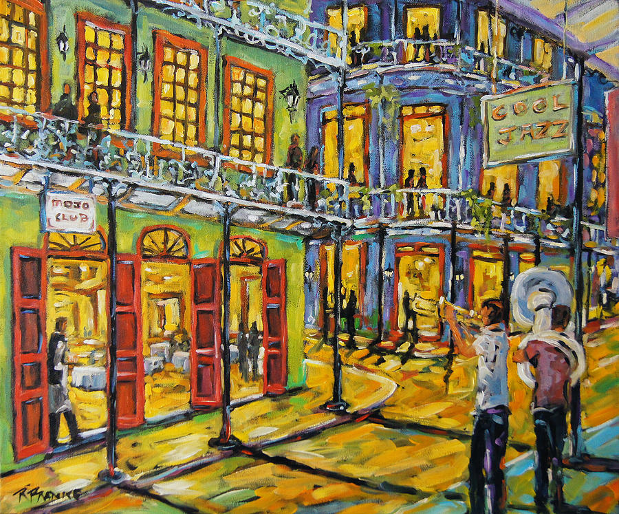 900x747 Jazz It Up New Orleans By Prankearts Painting By Richard T Pranke - New Orleans Jazz Painting