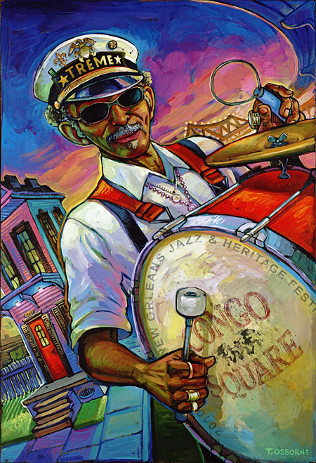 450x659 New Orleans Jazz Festival Congo Square's Say Uncle - New Orleans Jazz Painting