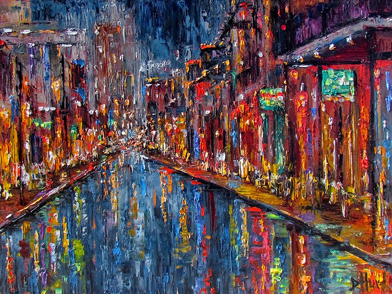768x576 Debra Hurd Original Paintings And Jazz Art Cityscape Art Street - New Orleans Jazz Painting