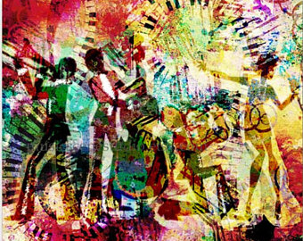 340x270 New Orleans Art Jazz Art Print Contemporary Art Music Art - New Orleans Music Painting