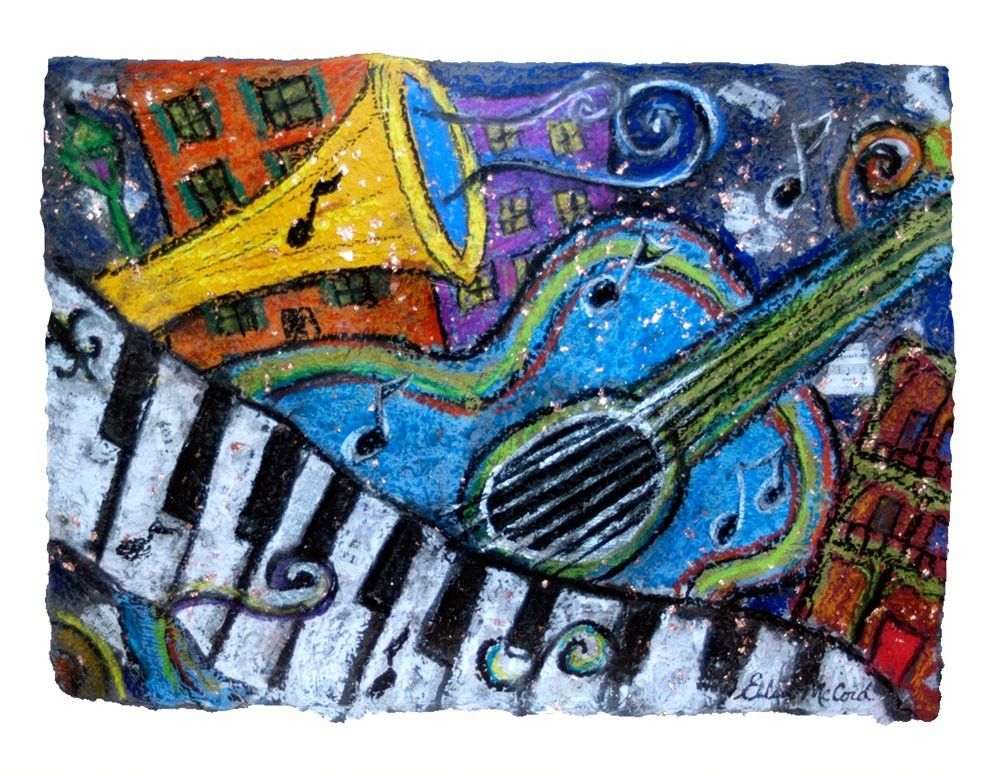 1000x773 Blue Guitar New Orleans Jazz And Blues. Jazz And The Blues - New Orleans Music Painting