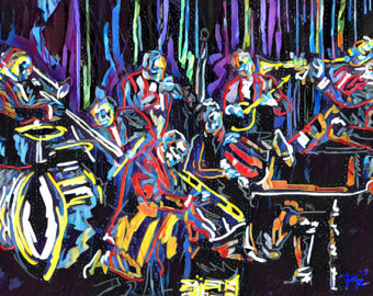 340x270 Timesquare Painting Etsy - New Orleans Music Painting
