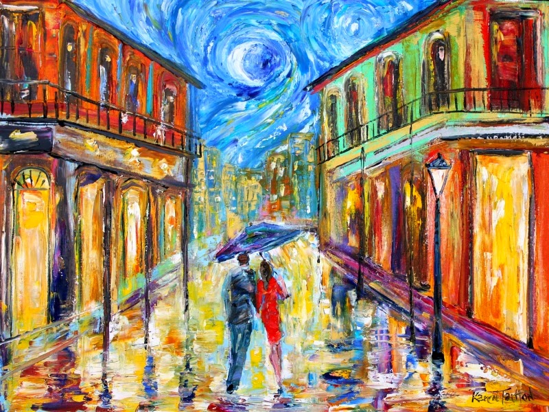 800x600 Palette Knife Painters, International Original Oil Painting New - New Orleans Painting