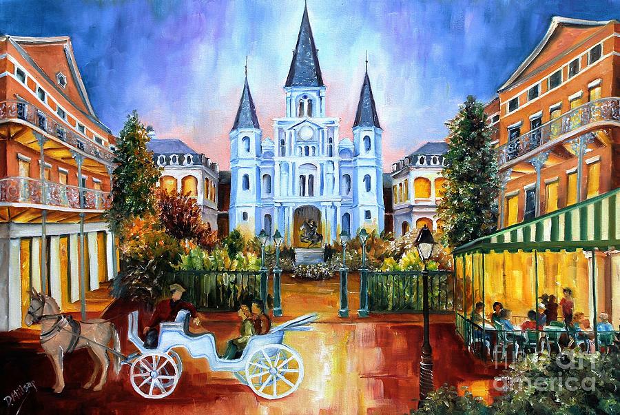 900x602 The Hours On Jackson Square Painting By Diane Millsap - New Orleans Painting